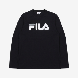 Fila Linear Logo - Miesten T Paita - Mustat | FI-32475